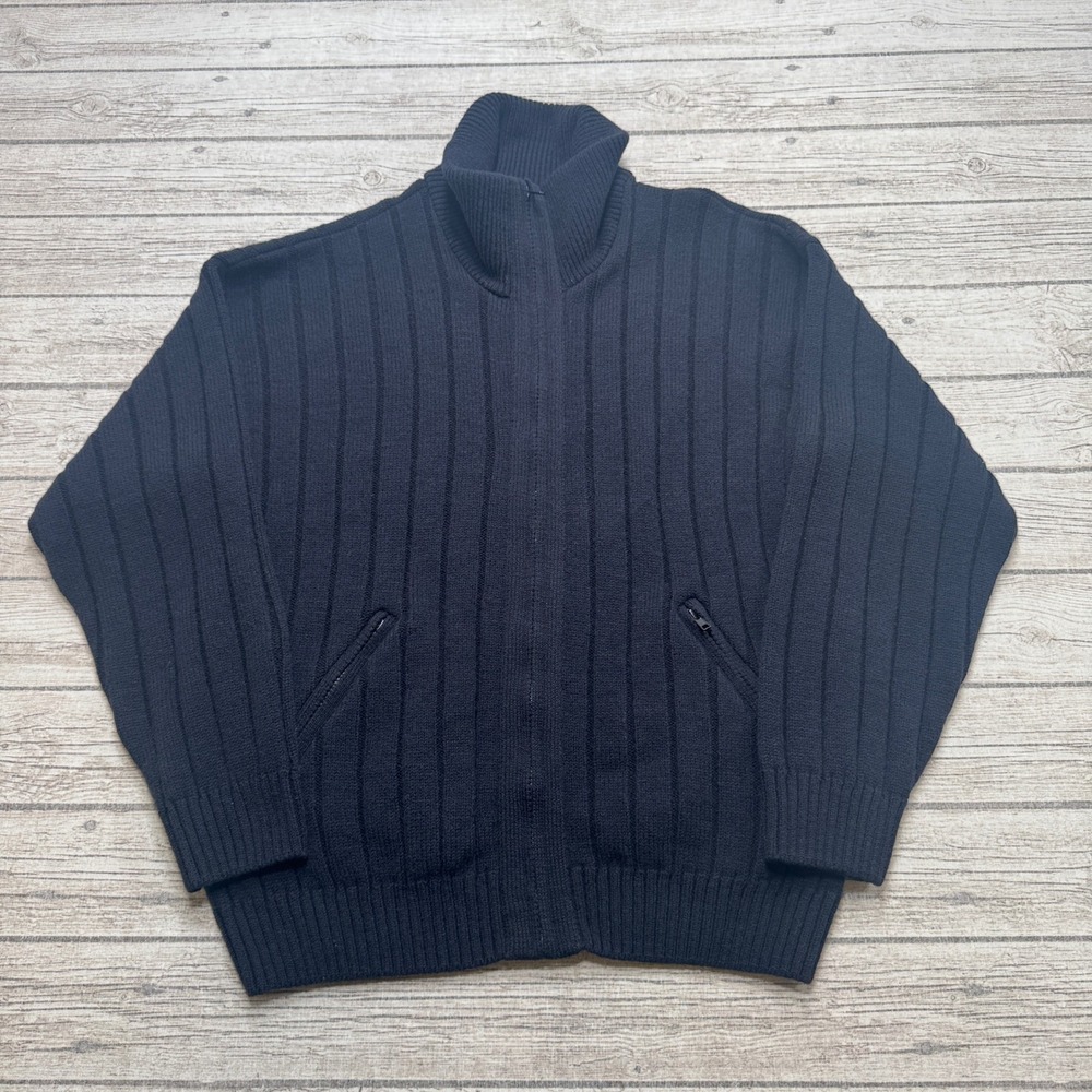 Marks & Spencer Sweater Men's XL Black Loose Ribbed Wool Pullover Outdoor Canada